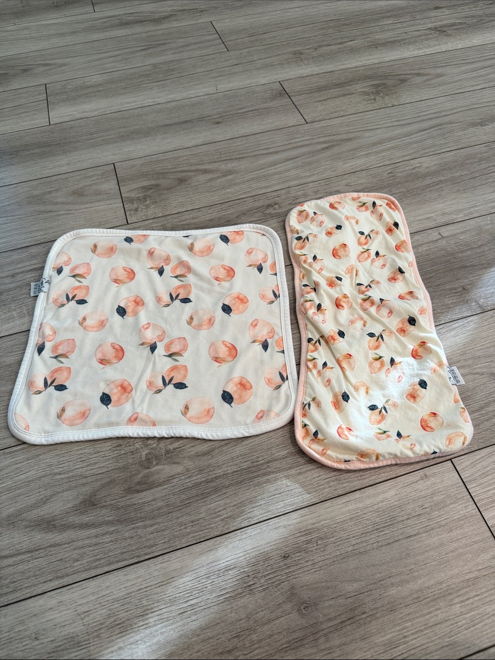 Copper Pearl Caroline Peach Security Blanket and Baby Burp Cloth Bundle